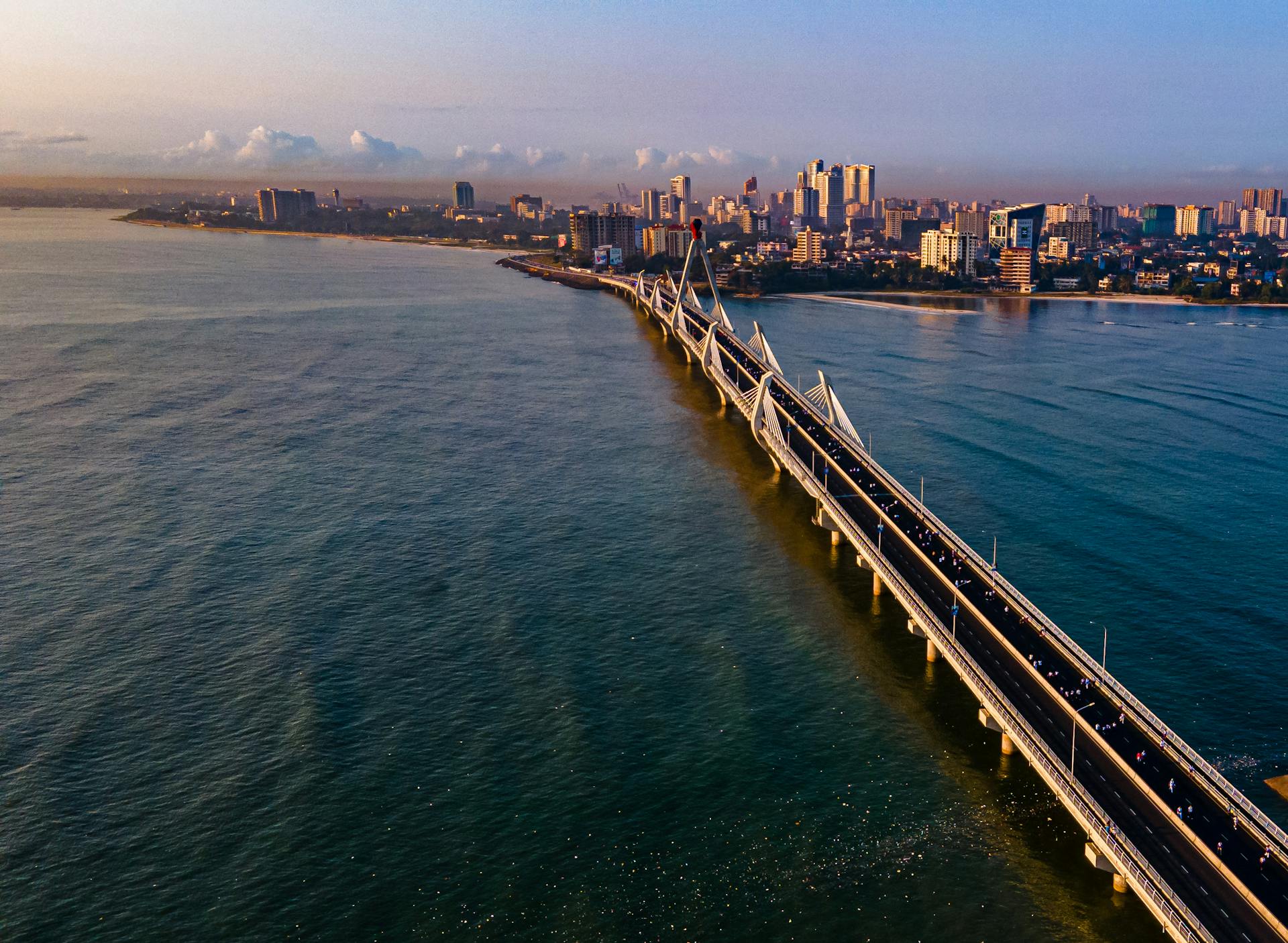 Dar es Salaam skyline at sunset